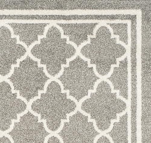 Vista 89 de Safavieh Amherst Collection AMT422B - Alfombra para interiores y exteriores, color gris claro y beige