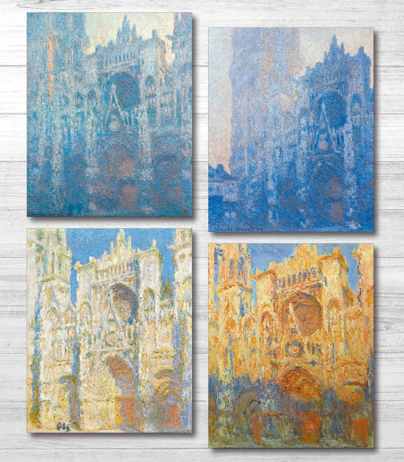 YASEN Claude Monet Wall Art Canvas Print Art Posters and Prints of Famous Painting Monet Artwork Poster 8x10 Prints Unframed Art Set of 4 Artwork (4 Monet D)