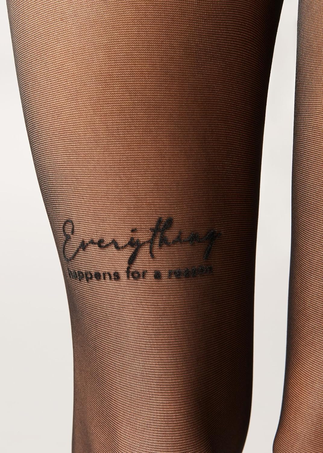 CALZEDONIA Woman's Positive Vibes Writing Sheer Tights - Image 4