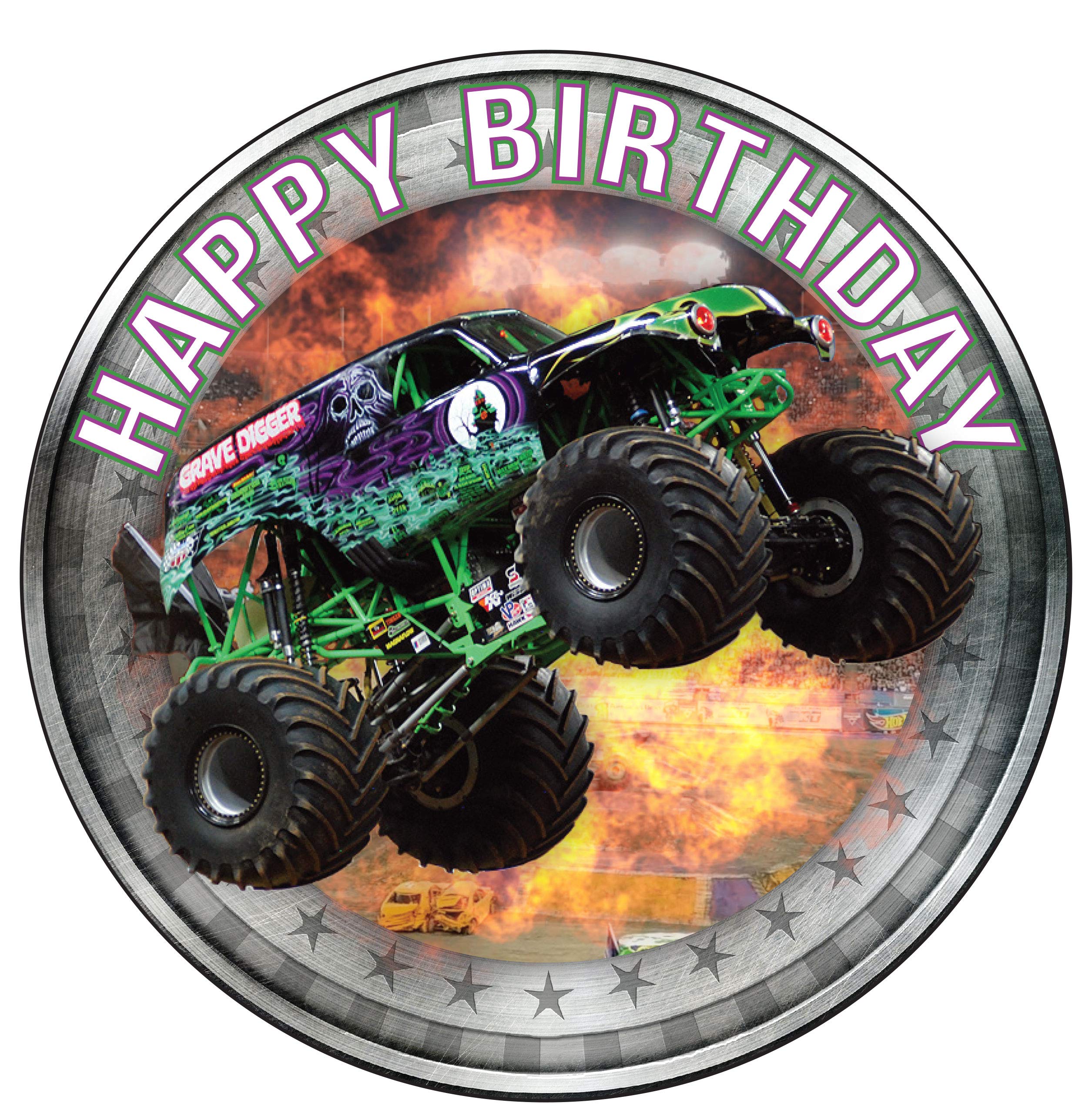 Buy 7 5 Inch Edible Cake Toppers Monster Jam Line New Themed Birthday 