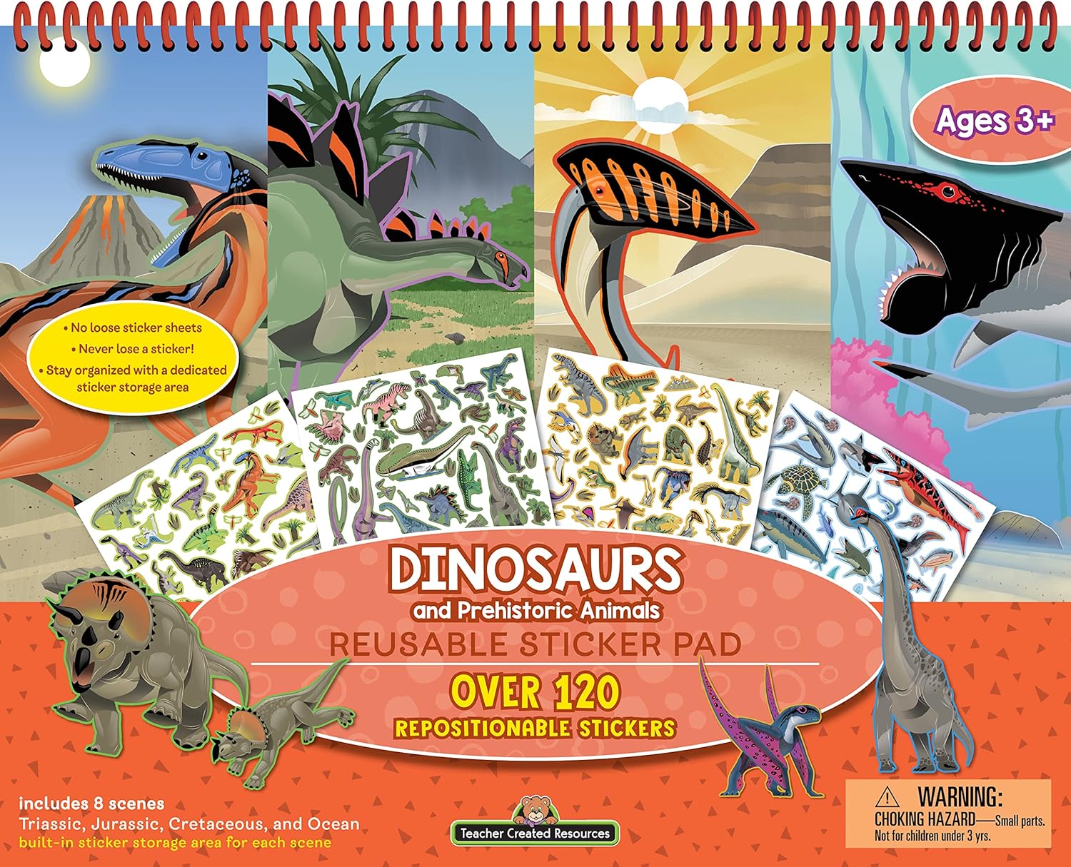Teacher Created Resources Dinosaurs and Prehistoric Animals Reusable Sticker Pad