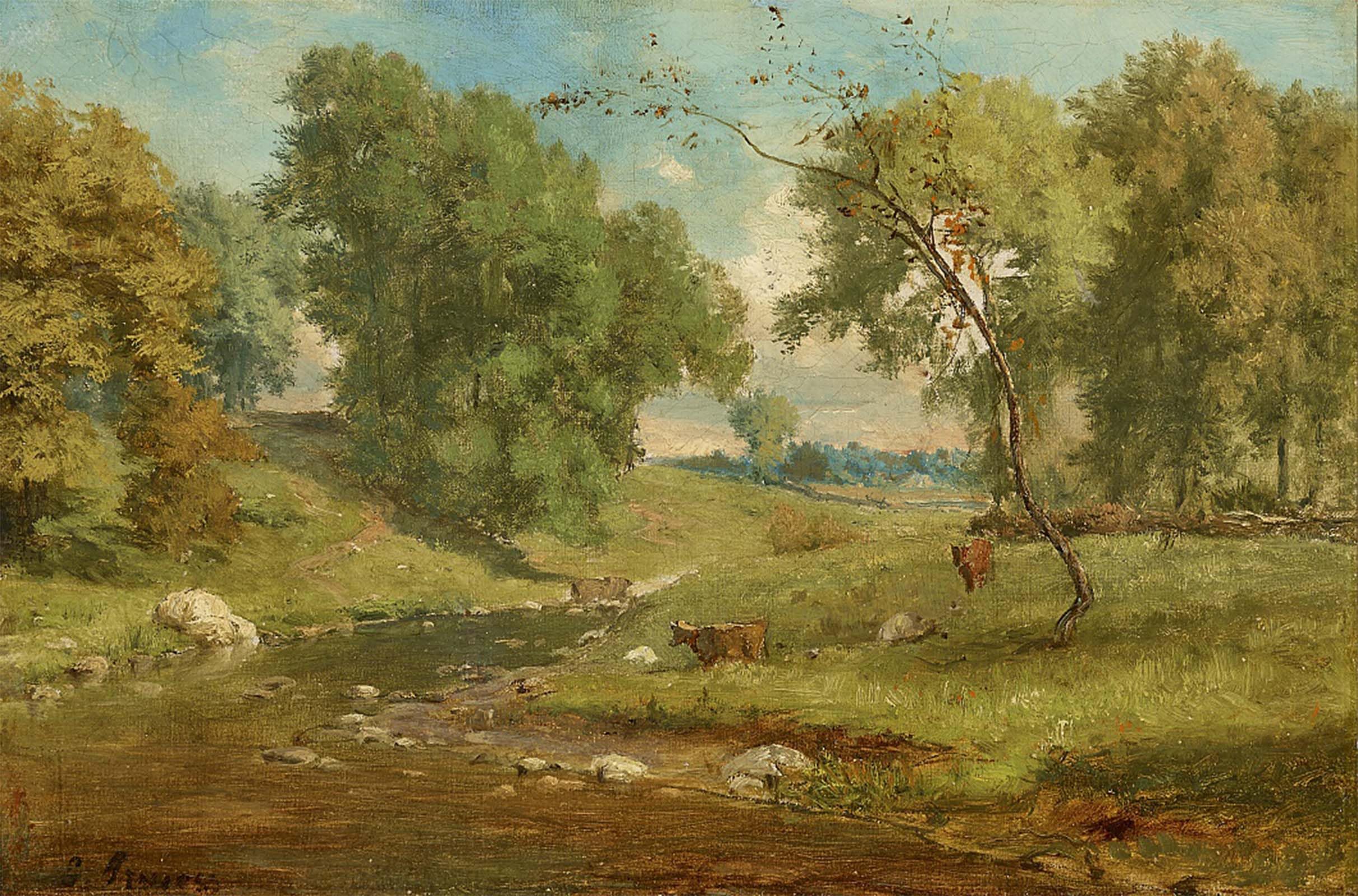 SERENDIPITP Aesthetic Poster Photo Wall Print Retro Picture in the Meadow by George Inness Modern Wall Artwork for Home Decor 60x90cm