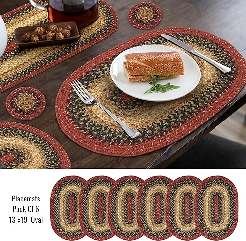 Miniatura 2 de HomeSpice - Manteles individuales ovalados Highland, un juego de 6 manteles individuales prémium para usar como manteles individuales de comedor -