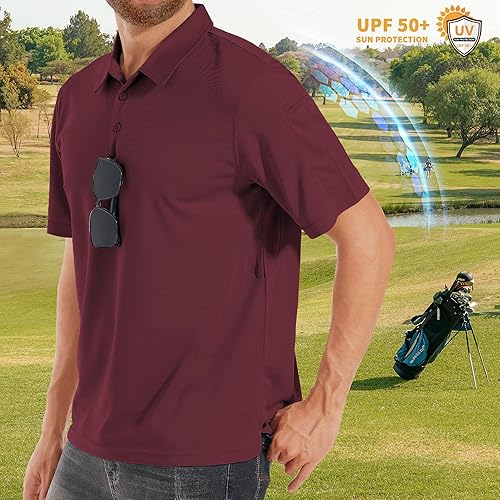Miniatura 3 de Polu Polo para hombre de secado rápido casual de manga corta para golf tenis para uso al aire libre