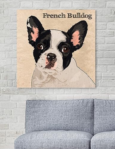 Miniatura 10 de The Oliver Gal Artist Co. Animals Wall Art - Lienzo decorativo (12.0 x 12.0in), diseño de bulldog francés, color blanco y negro