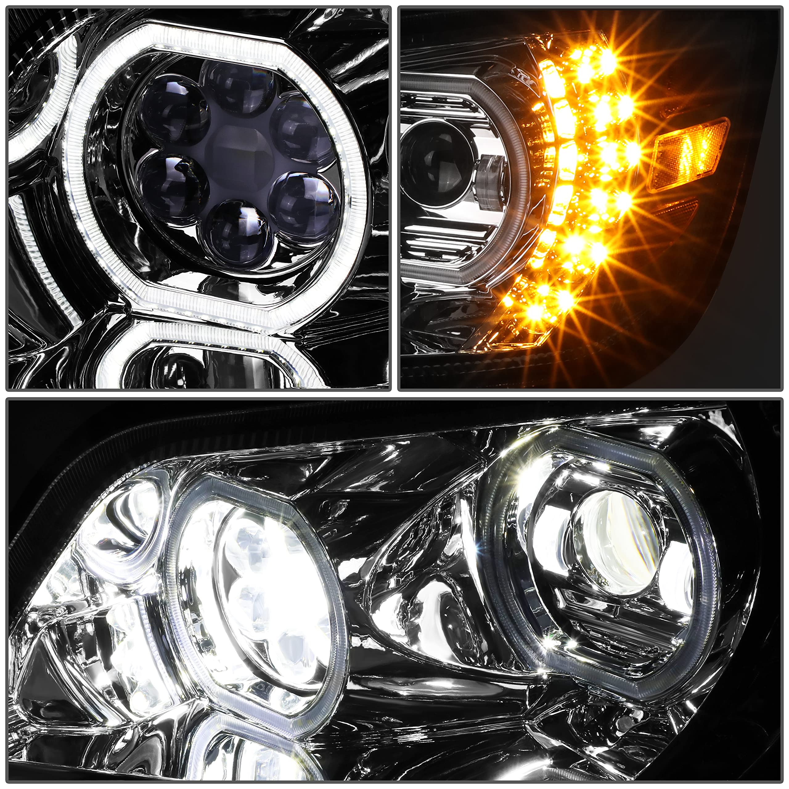 Amazon.com: DNA MOTORING HL-HAY-041-CH Pair of Dual LED Halo