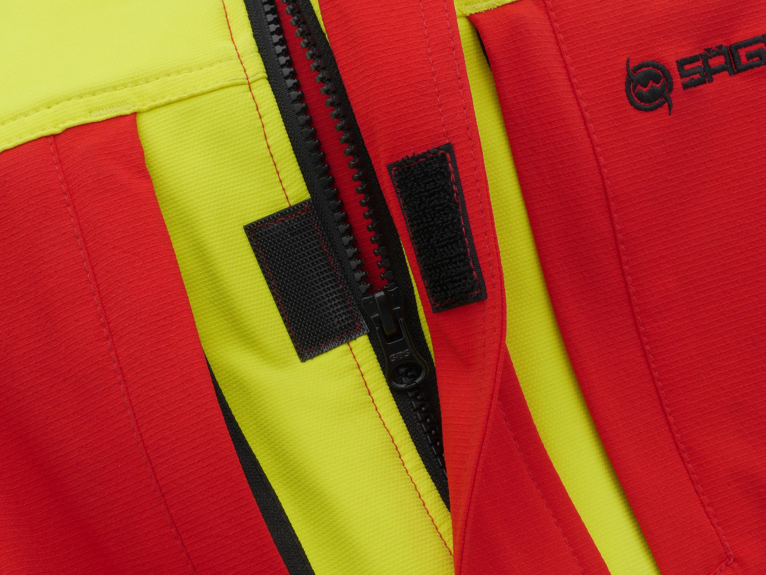 Sägenspezi Forstjacke S1 Ultra rot/neon gelb/schwarz