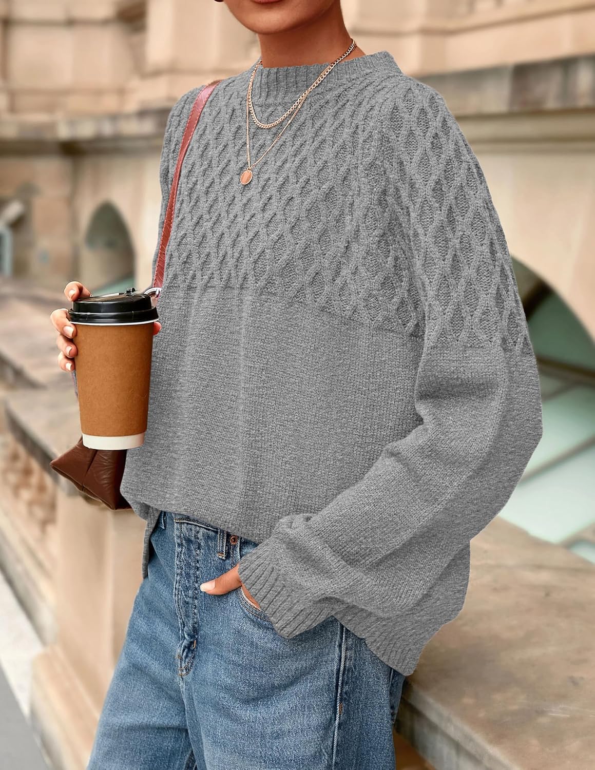 PRETTYGARDEN Oversized Sweaters for Women 2025 Fall Cute Cable Knit Long Sleeve Crewneck Chunky Pullover Tops Winter Clothing - Image 3