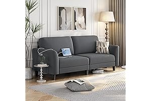 Yaheetech 67" W Fabric Loveseat Sofa with USB