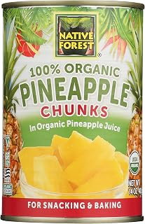 Native Forest Organic Pineapple Chunks, 14 Oz - Premium Canned Pineapple in Juice for Smoothies & Snacks