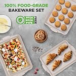 NutriChef 3-Piece Baking Sheet Set – Premium Nonstick Cookie Sheets with Silicone Handles, Oven Safe & Warp-Resistant, Small, Medium & Large Sizes for Versatile Baking