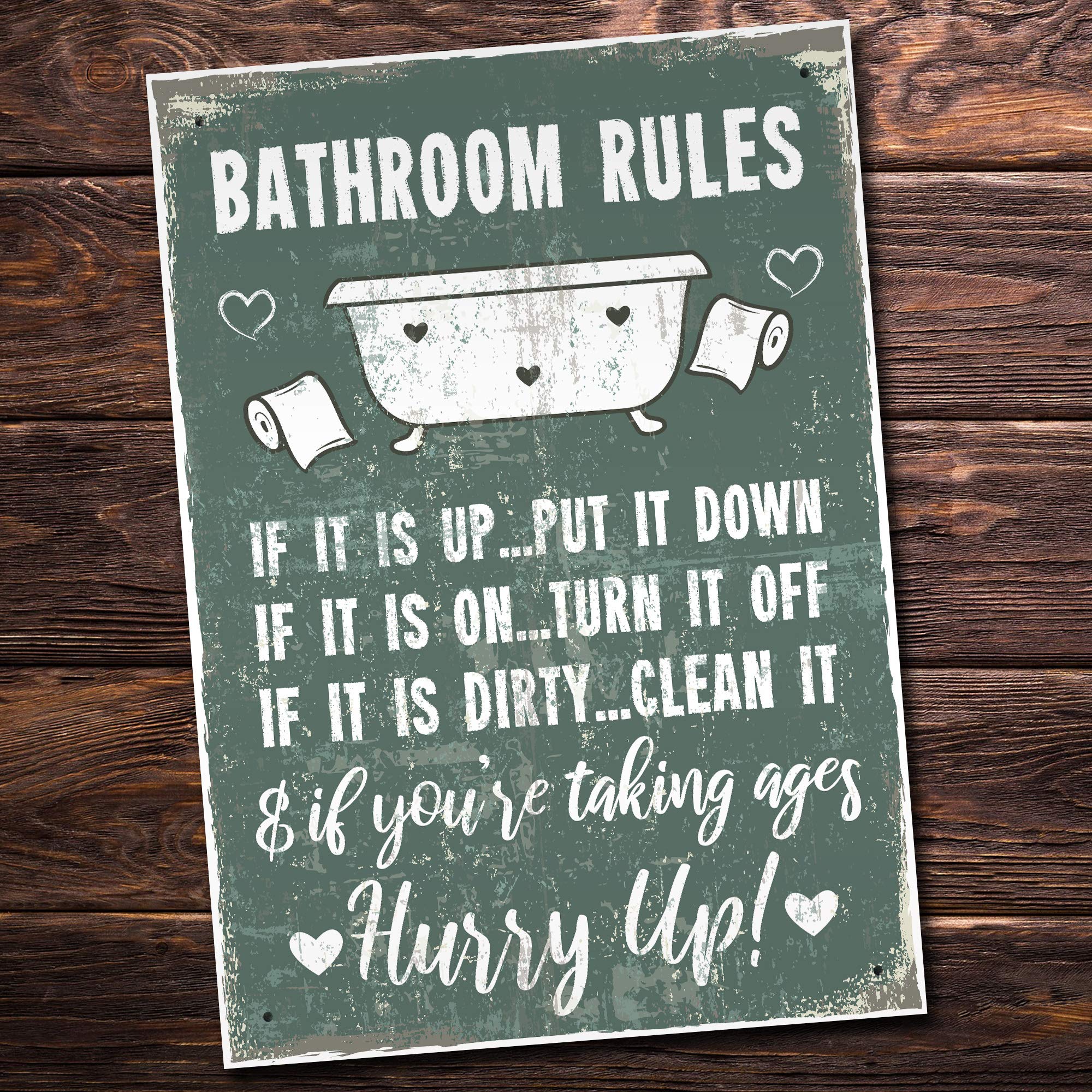 RED OCEAN Shabby Chic Nautical Bathroom Sign Funny Quirky Toilet Loo Door Wall Plaque Friendship Gift