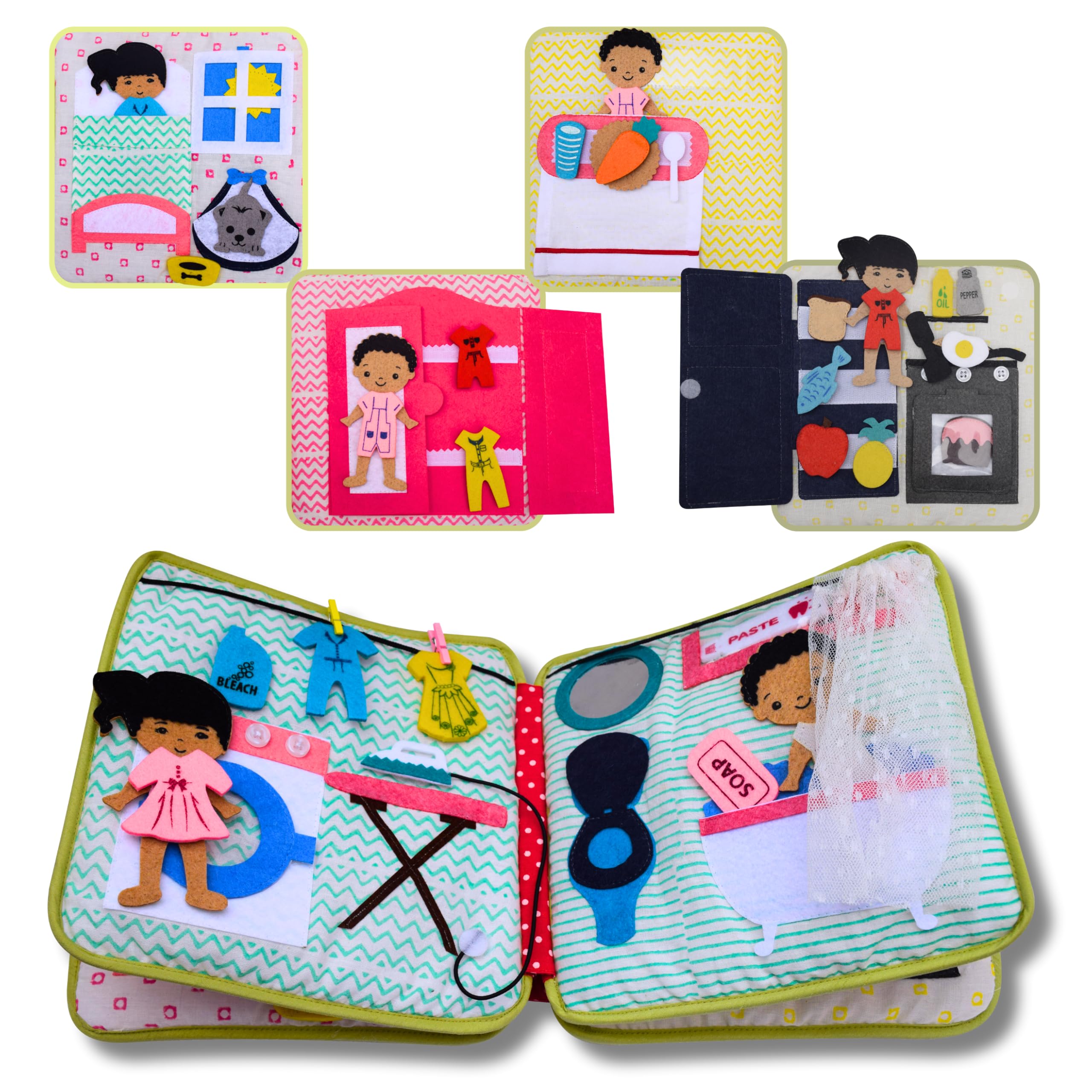 Seraphina Friendship Quiet Book | Busy Book for Skill Development | Girls and Boys aged 3-5 years | 40+ Montessori Activities | Fabric Activity Toy | Pretend Play | Unique Gift for Toddlers (B0CF2C66HN) Amazon Price History, Amazon Price Tracker