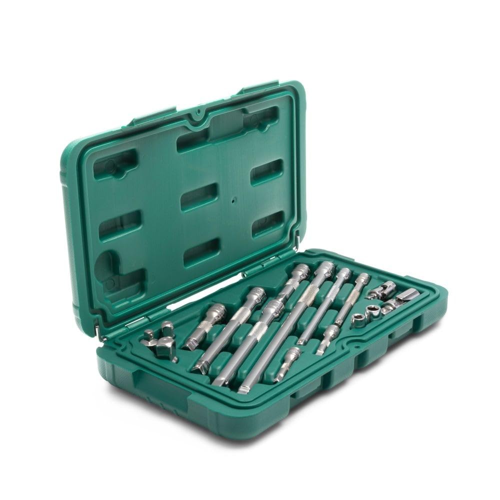 SATA 16 Piece 1/4" & 3/8" Drive Ratchet Accessory Set | Adapters, Extension Bars & Universal Joints - ST09545G-image-14