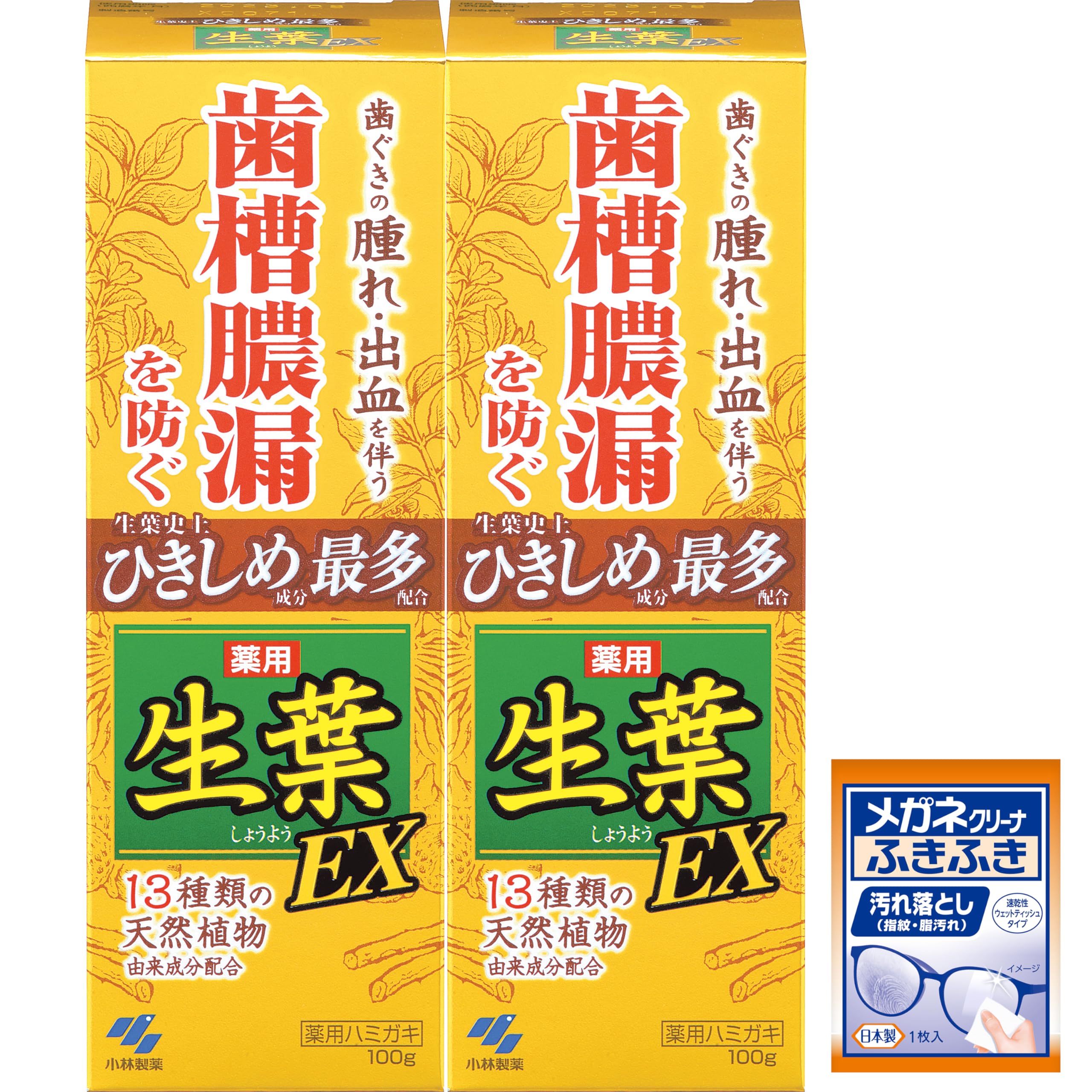 生葉EX 6本セット  歯槽膿漏を防ぐ 薬用ハミガキ ハーブミント味、送料込み 生葉EX 歯槽膿漏防止 薬用ハミガキ 和漢ハーブの香味 100g×2個