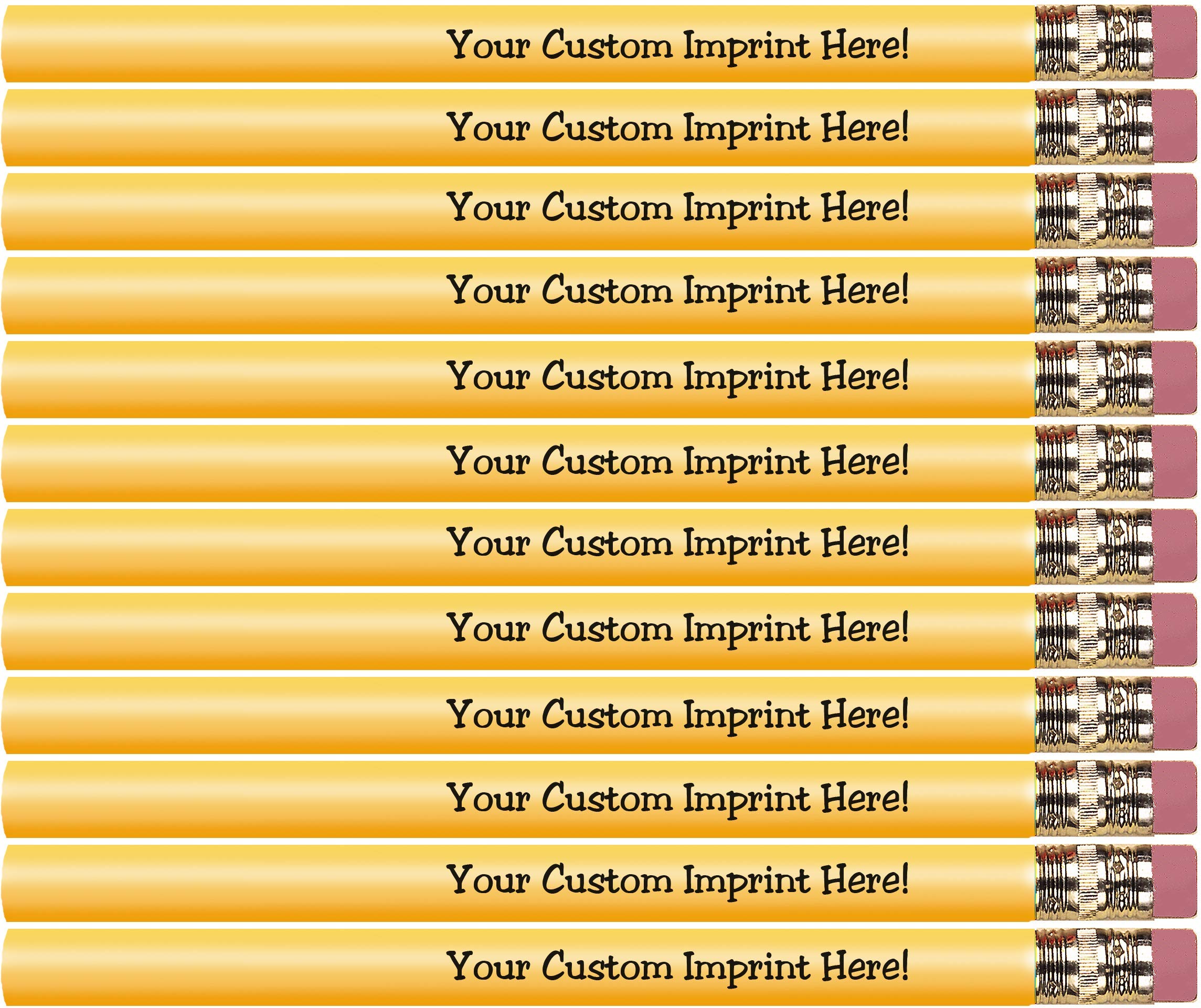 Express Pencils Jumbo Custom Pencils Personalized imprinted with your Name, Logo or Message Pack of 12 (Yellow)