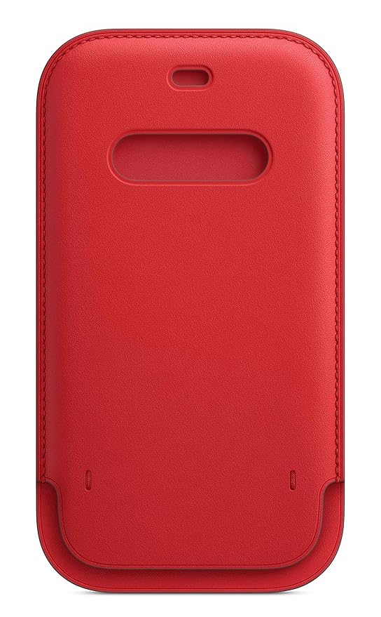 Apple Leather Sleeve Basic Case with MagSafe for iPhone 12, 12 Pro (Red) at Rs. 9999