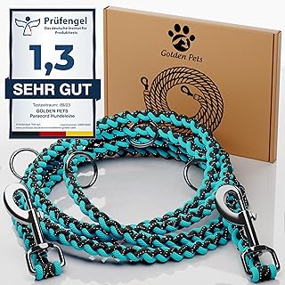 Reflective Dog Lead, 2 m, Adjustable, Weatherproof and Tear-resistant up to 250 kg, Paracord Lead, Shoulder Lead, Small – Large Dogs Test score: Very Good product image