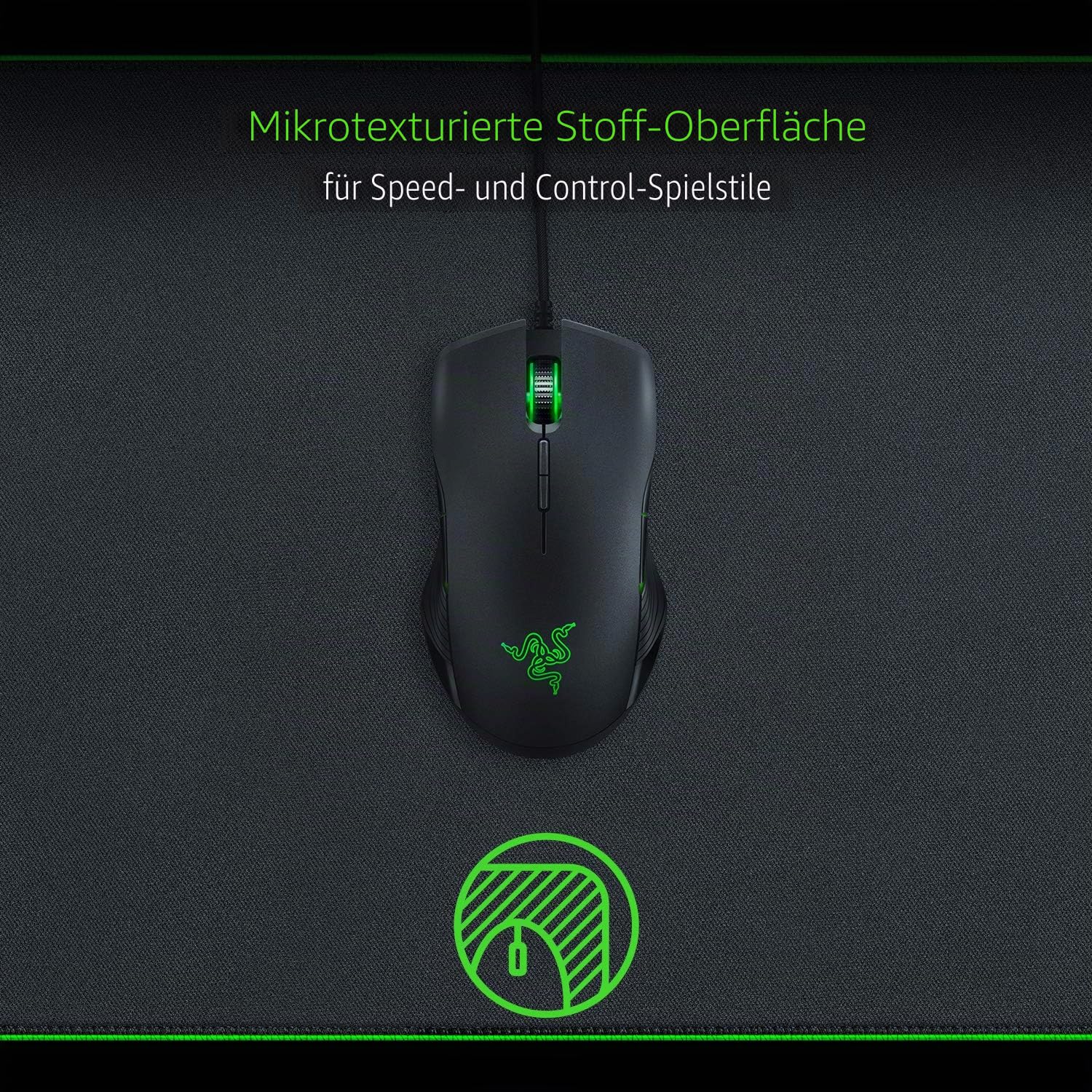Razer Goliathus Extended Chroma - Extra große weiche XXL Gaming Maus-Matte mit RGB Beleuchtung (Kabelhalterung, Stoff-Oberfläche, gesteppter Rand, optimiert für alle Mäuse) Schwarz