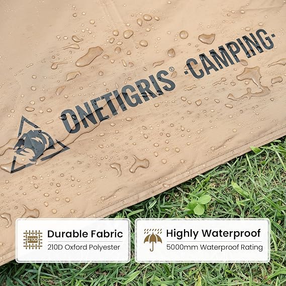 ONETIGRIS Rock Fortress 6 Person Footprint, Ten-Sided Tent Groundsheet 5000mm Waterproof Ratings