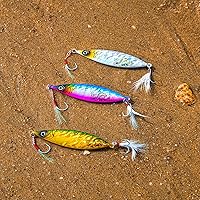 Vista 5 de Goture Plantillas de pesca de agua salada, plantillas verticales brillantes con gancho de asistencia, velocidad de plomo, plantilla de plomo rápido