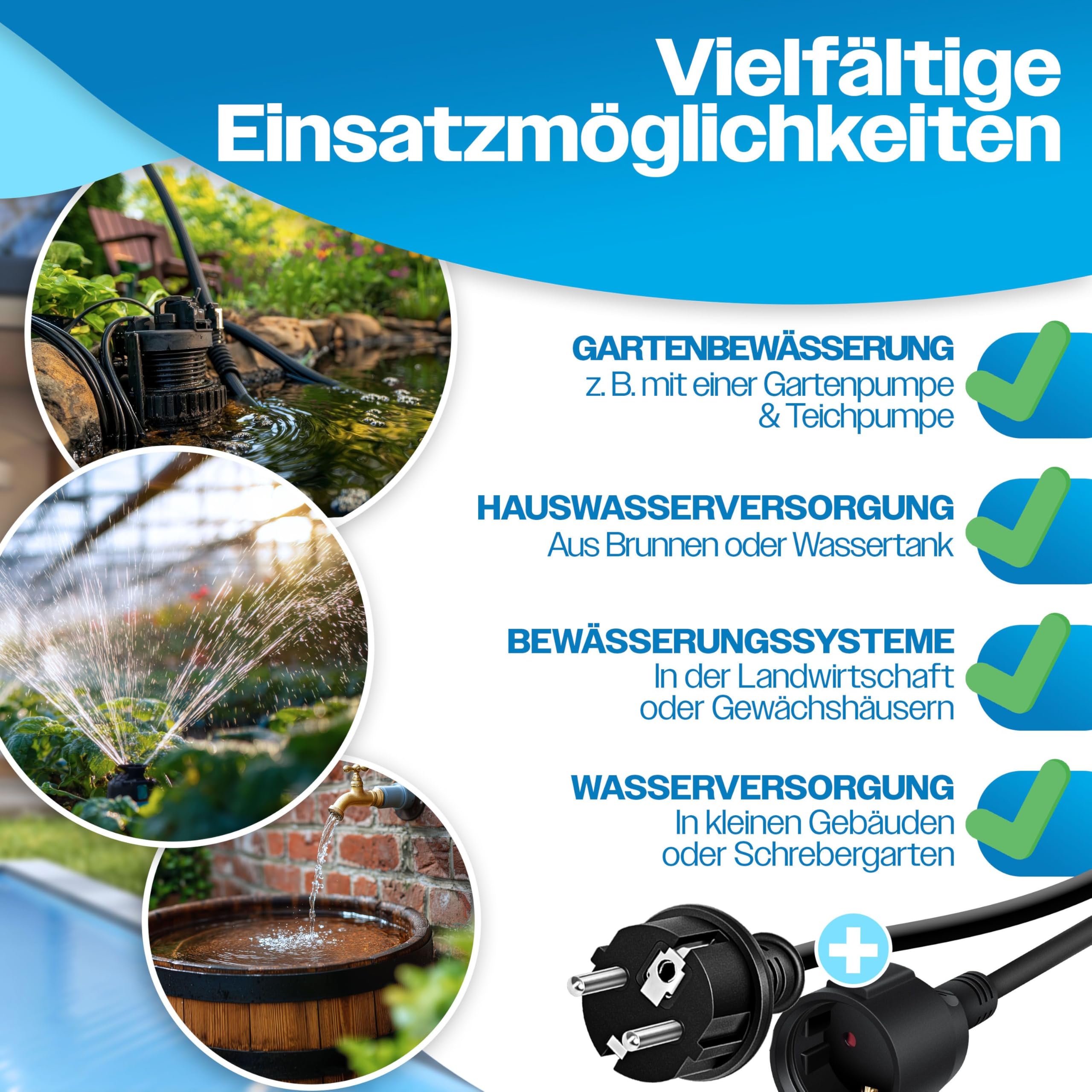 KESSER Interruptor de presión con regulador de presión, 15 bar, control de bomba, sistema de agua doméstica, riego de jardín, con cable, presión de agua constante, para jardín y casa, encendido y