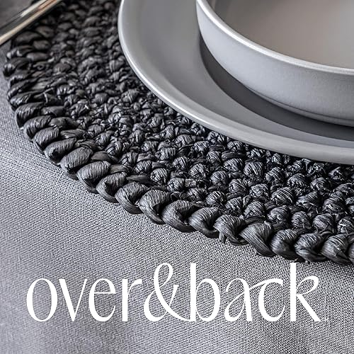 Miniatura 5 de over&back Juego de 4 manteles individuales tejidos redondos naturales, tapete para mesa de comedor, hecho con fibras naturales, decoración de cocina