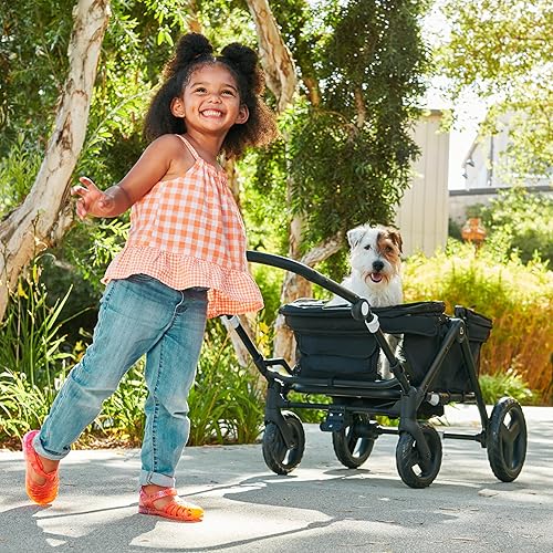 Miniatura 8 de Munchkin Carro plegable para niños, plegable, ultracompacto y ligero, ruedas todo terreno, toldo ajustable, con capacidad para hasta 2 pasajeros,