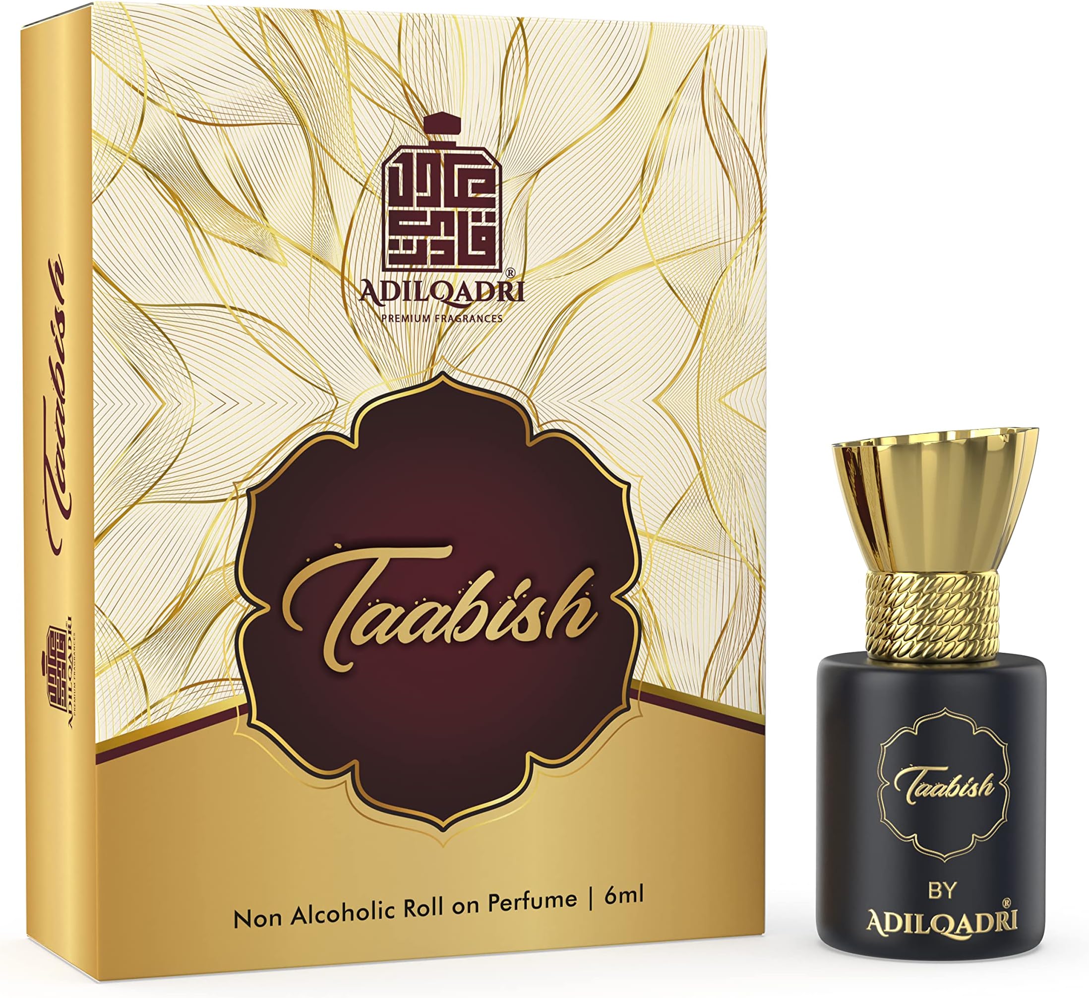 AdilQadri Taabish Luxury Unisex Non-Alcoholic Roll-On Attar Perfume Long Lasting Fragrance Natural Distilled, 6 ml