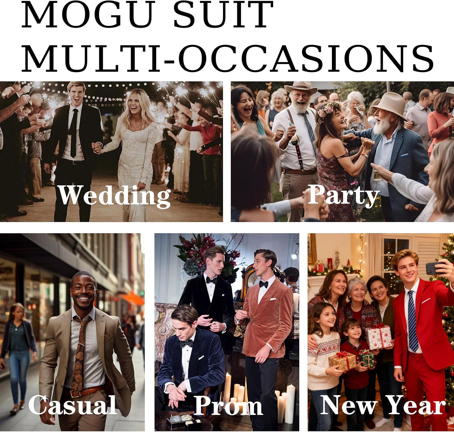 MOGU Men's 2 Piece Velvet Suit Double Breasted Tuxedo Slim Fit Set Gold Buttons Suits Party Casual Formal - Image 6