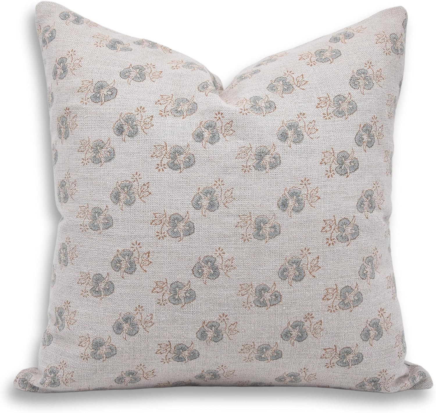 Pillow Covers Duck Canvas Fabric Hand Block Print 22x22 Inch Throw Pillowcase Cushion Cover with Zipper Decorative for Office, Hotel, Sofa, Couch, Chair, Room, Bedroom (Chitranjan-Grey)