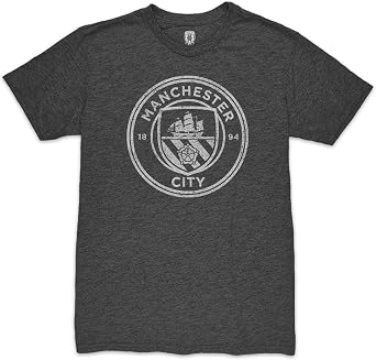 Manchester City FC Mono Badge Vintage Triblend Slub Tee - Black