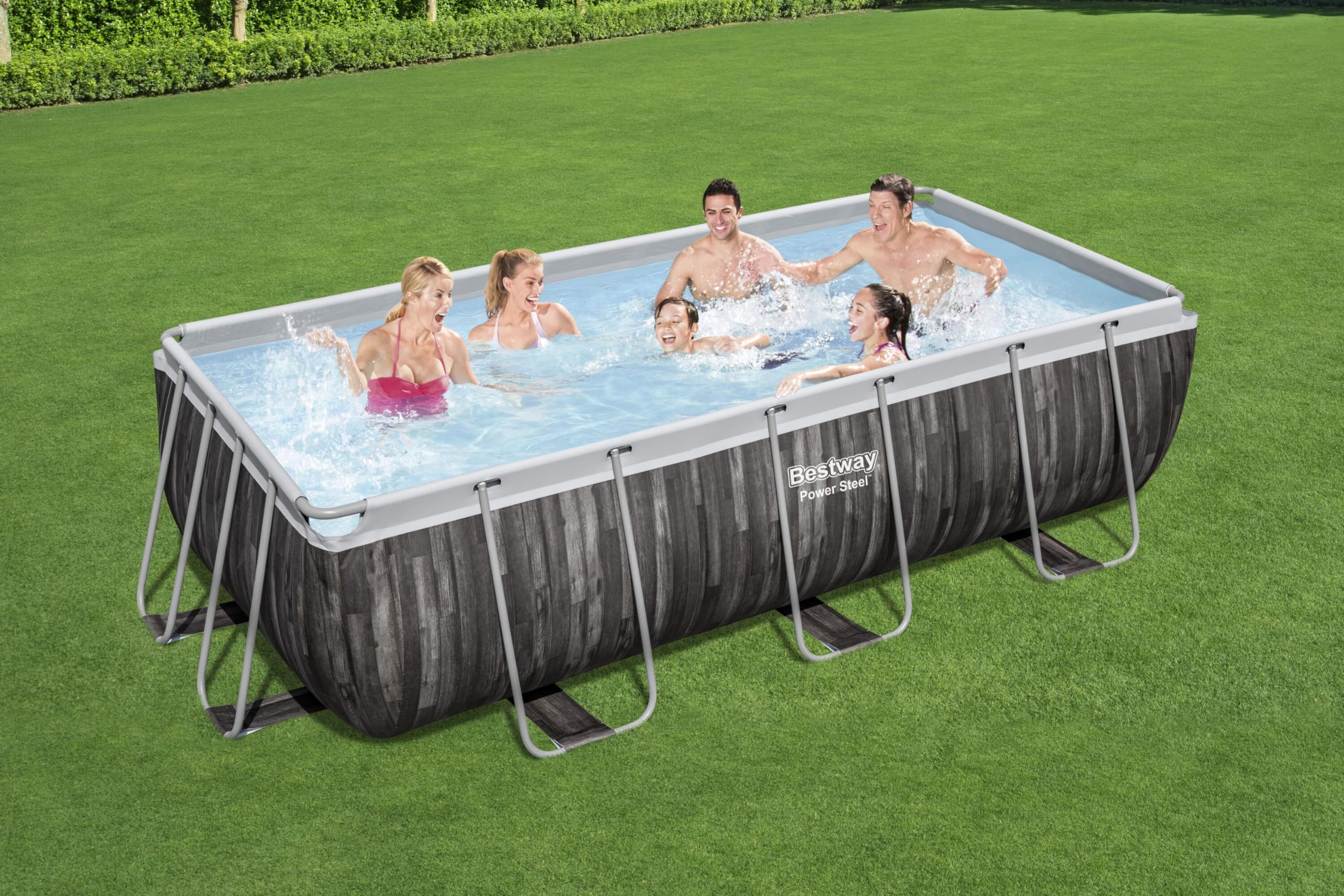 Bestway 5615A Piscina Fuori Terra Power Steel™ Rettangolare da 404x201x100 cm