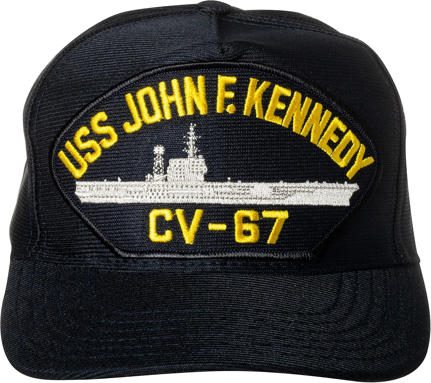 Estados Unidos Armada USS John F Kennedy CV-67 Aircraft Carrier Emblema Emblema Parche Sombrero Azul Marino Gorra de Béisbol
