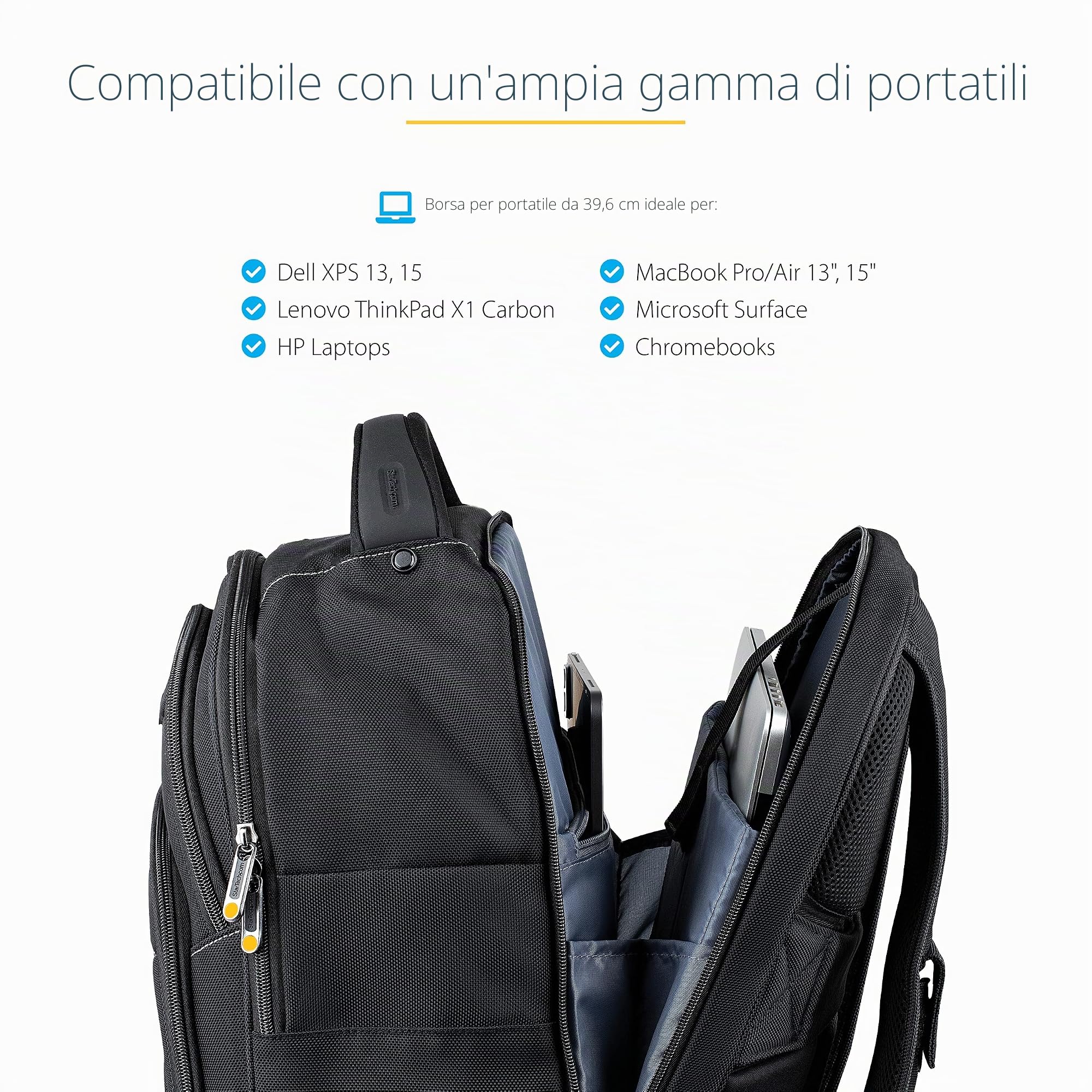 StarTech.com Zaino per laptop con custodia rimovibile per accessori