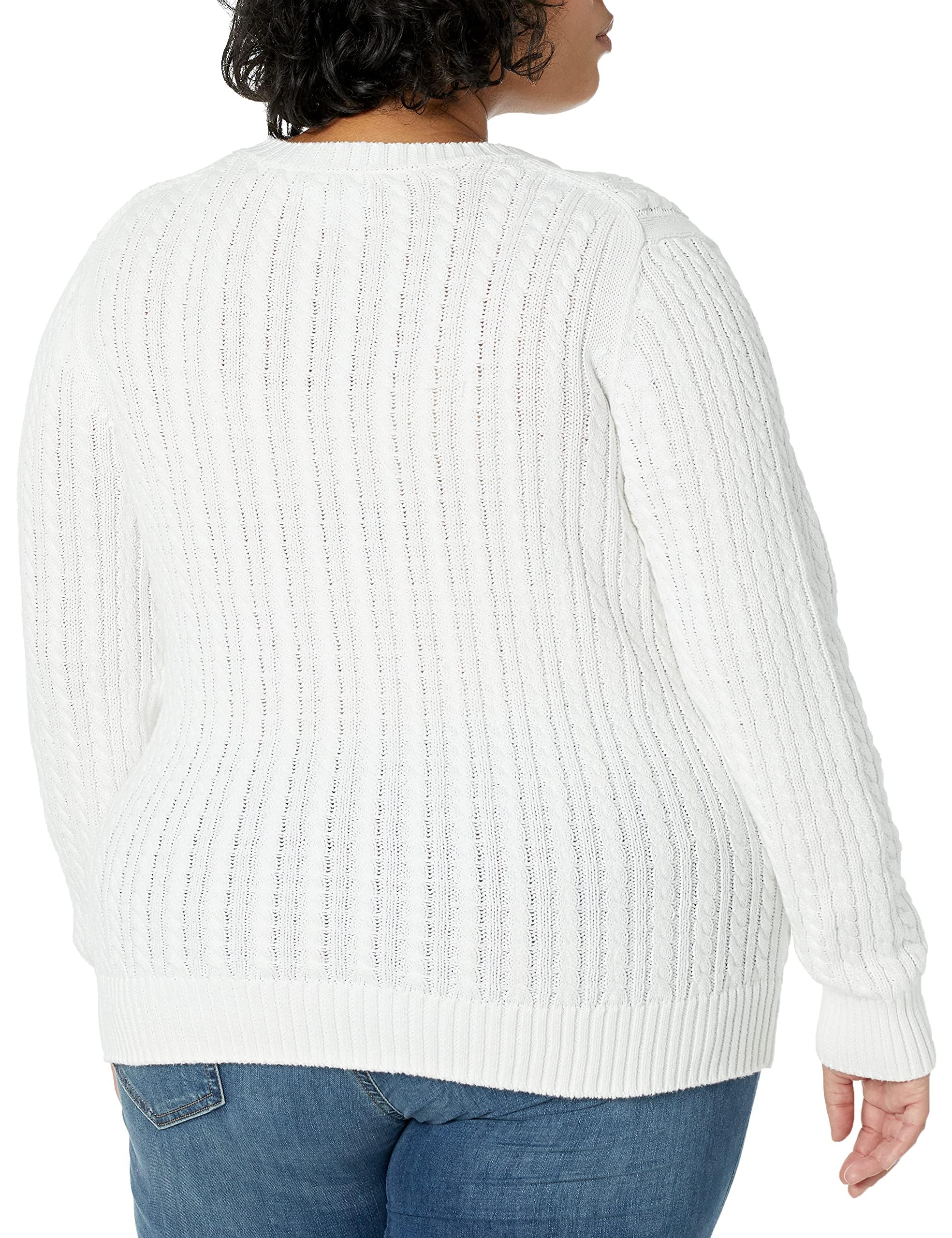 Amazon Essentials Maglione da Pescatore A Girocollo A Coste A Manica Lunga (Disponibile in Taglie Forti) Donna