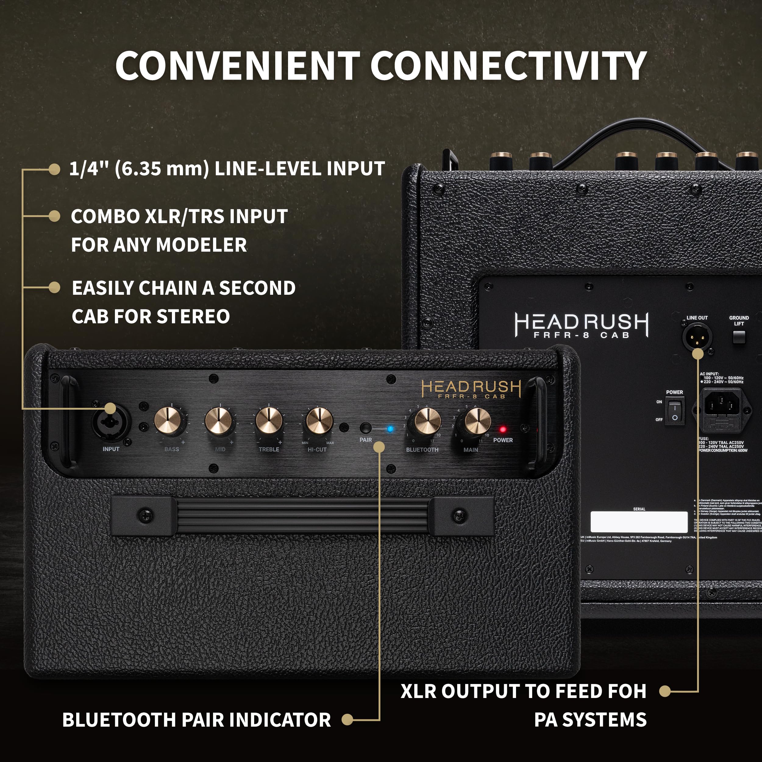 HeadRush FRFR-8 CAB, Kolumna gitarowa 480W 8 cali