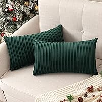 Vista 63 de UGASA - Fundas de almohada decorativas de terciopelo suave y sólidas de Navidad para sala de estar/sofá, 16 x 16 pulgadas, 2 unidades, color burdeos