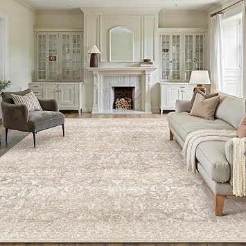 PureCozy Vintage Rugs Living Room Area Rug 200x300cm Beige Large Carpet