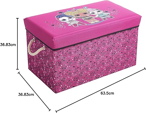 Miniatura 5 de Idea Nuova LOL Surprise - Banco plegable de almacenamiento de juguetes y otomana, 14.5 pulgadas de alto x 14.5 pulgadas de profundidad x 25 pulgadas