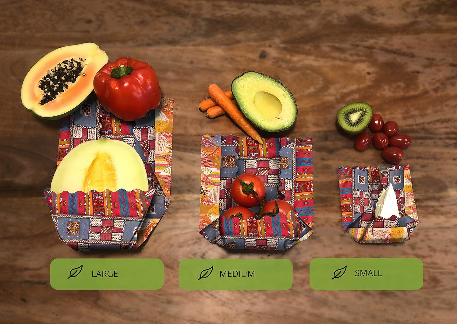 ecolly Premium Beeswax Wraps, Set of 3 (S, M, L), Beeswax Wipes, Beeswax Paper, Free of Plastic & Reusable - Image 5