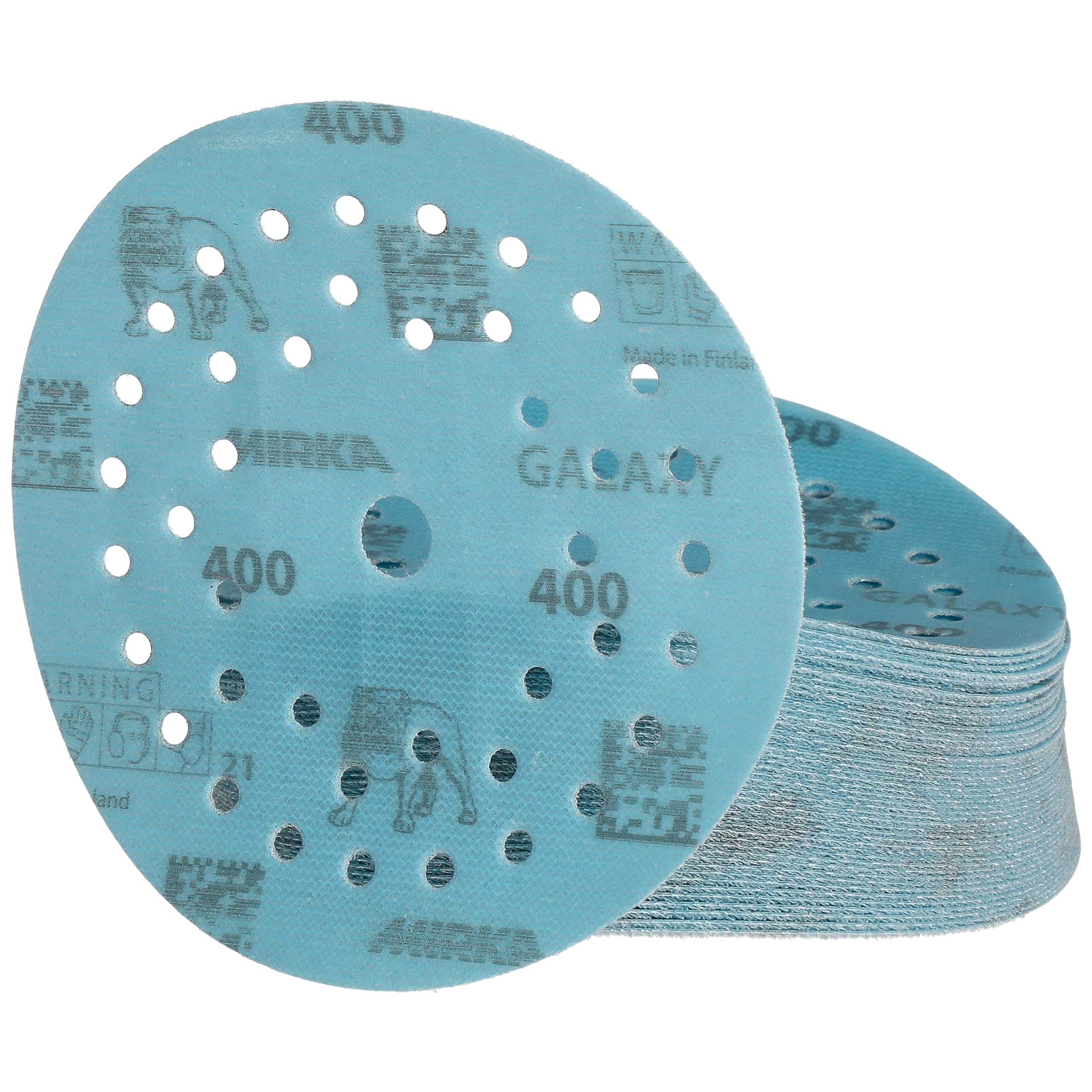 Mirka Galaxy carta abrasiva epossidica 125mm a strappo grana 400 per la levigatura di resina epossidica, legno, epossidica, rivertable 50 pz. dischi abrasivi
