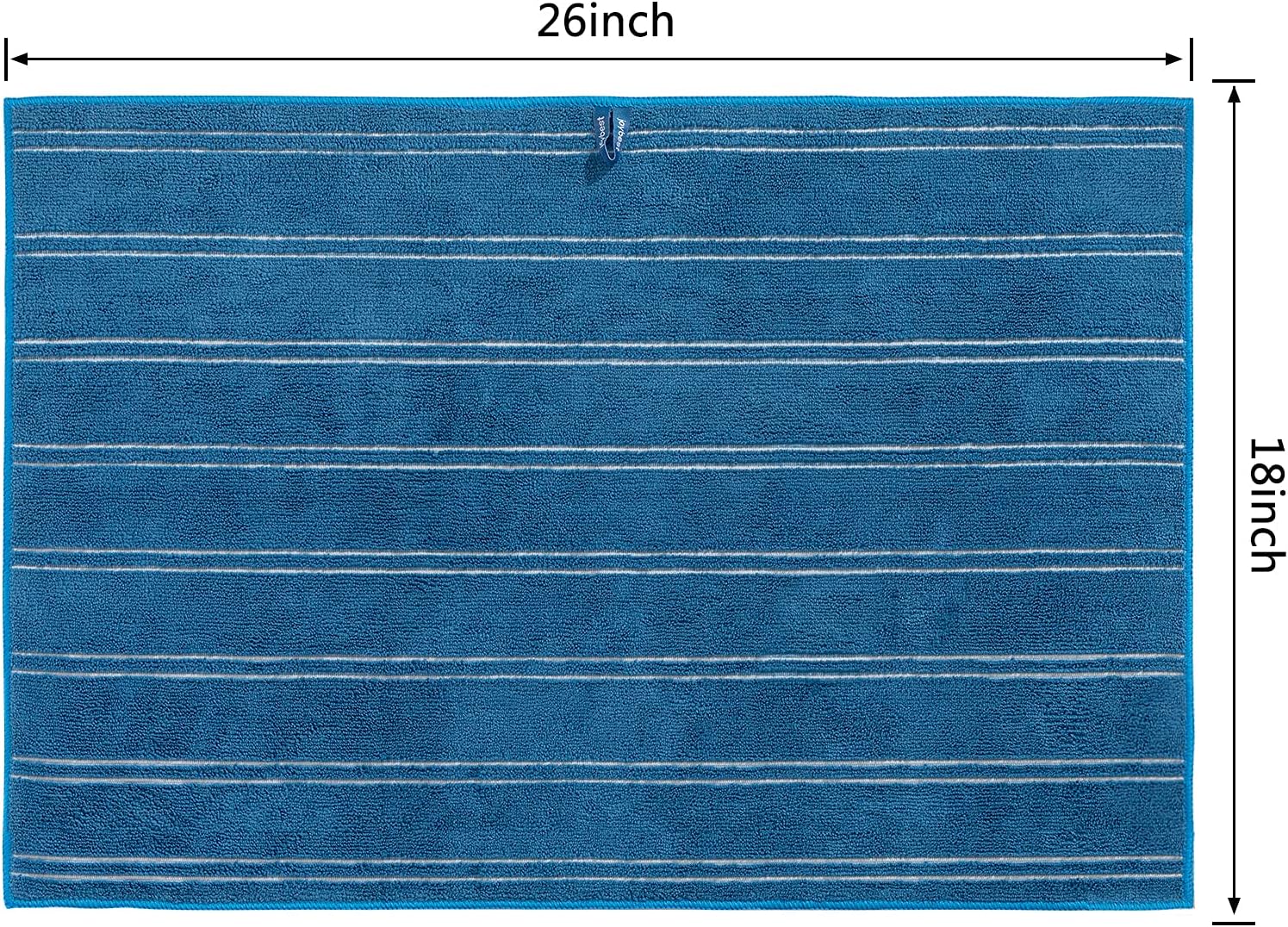 joybest Microfiber Kitchen Towels, 26 x 18 Inch Super Soft and Absorbent Dish Towels Set - 8 Pack Kitchen Hand Towels Tea Towels with Hanging Loop, Stripe Designed Blue
