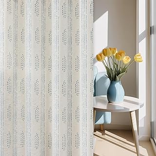 Boho Curtains for Bedroom Living Room Blue Farmhouse Boho Curtains 84 In...