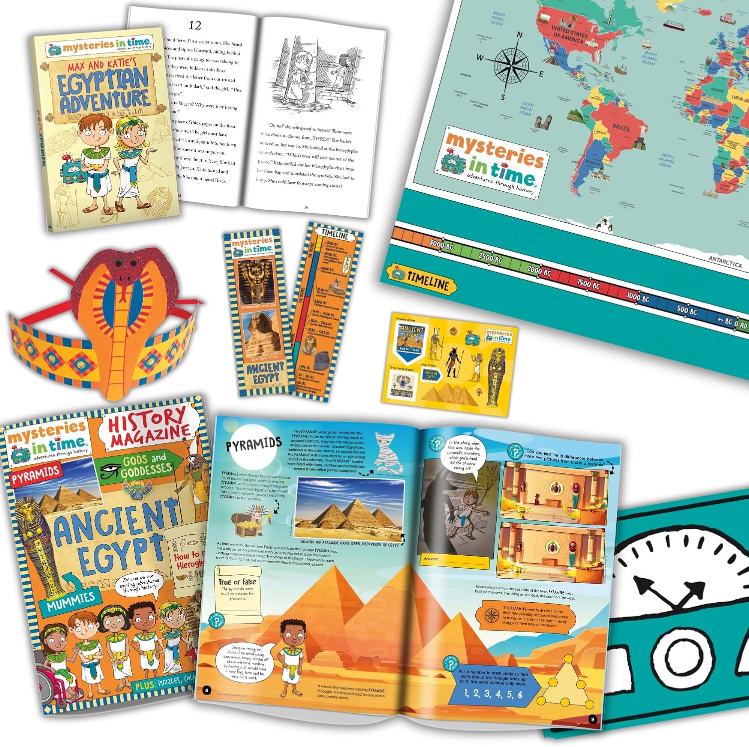 Ancient Egypt Kit for Kids (Ages 6–11) – History Gift Box, Educational Activity Set, Homeschool Curriculum, Interactive Learning Adventure