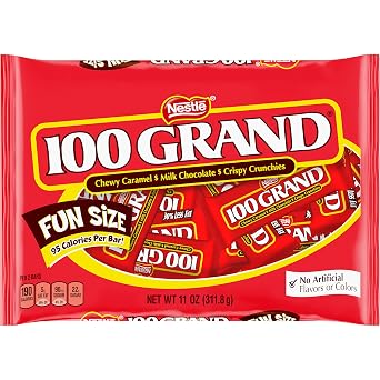 Nestle 100 Grand Fun Size Bag, 11 oz Pack of 12