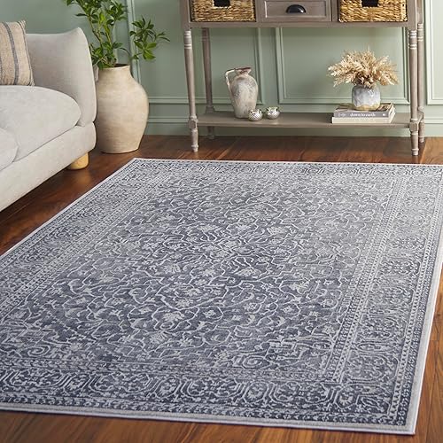 SAFAVIEH Area Rug 6x9 - Reflection Collection - Dark Grey & Cream, Non-Shedding & Easy Cleaning, Ideal for Foyer, Living Room, Bedroom (RFT670B)