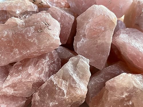 Miniatura 7 de Piedras naturales ásperas de cuarzo rosa grande, cuarzo rosa crudo de 2.5-4 pulgadas, cuarzo rosa, piedra de amor, cristales curativos, 0.25-2 libras