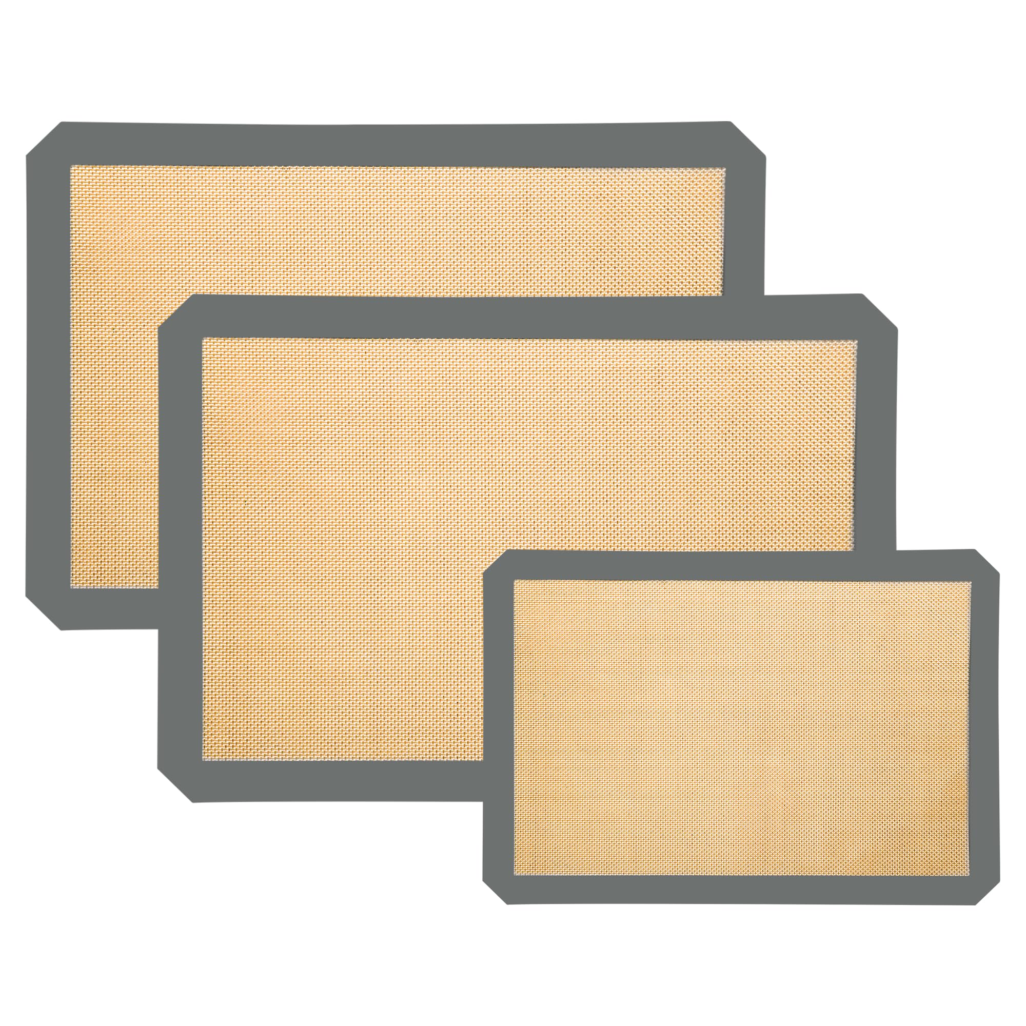 XSSDPDC 3-Pack Non-Stick Silicone Baking Mat, Food Safe Silicone Mats for Baking Cookies and Macarons - Silicone Baking Sheet(Gray)