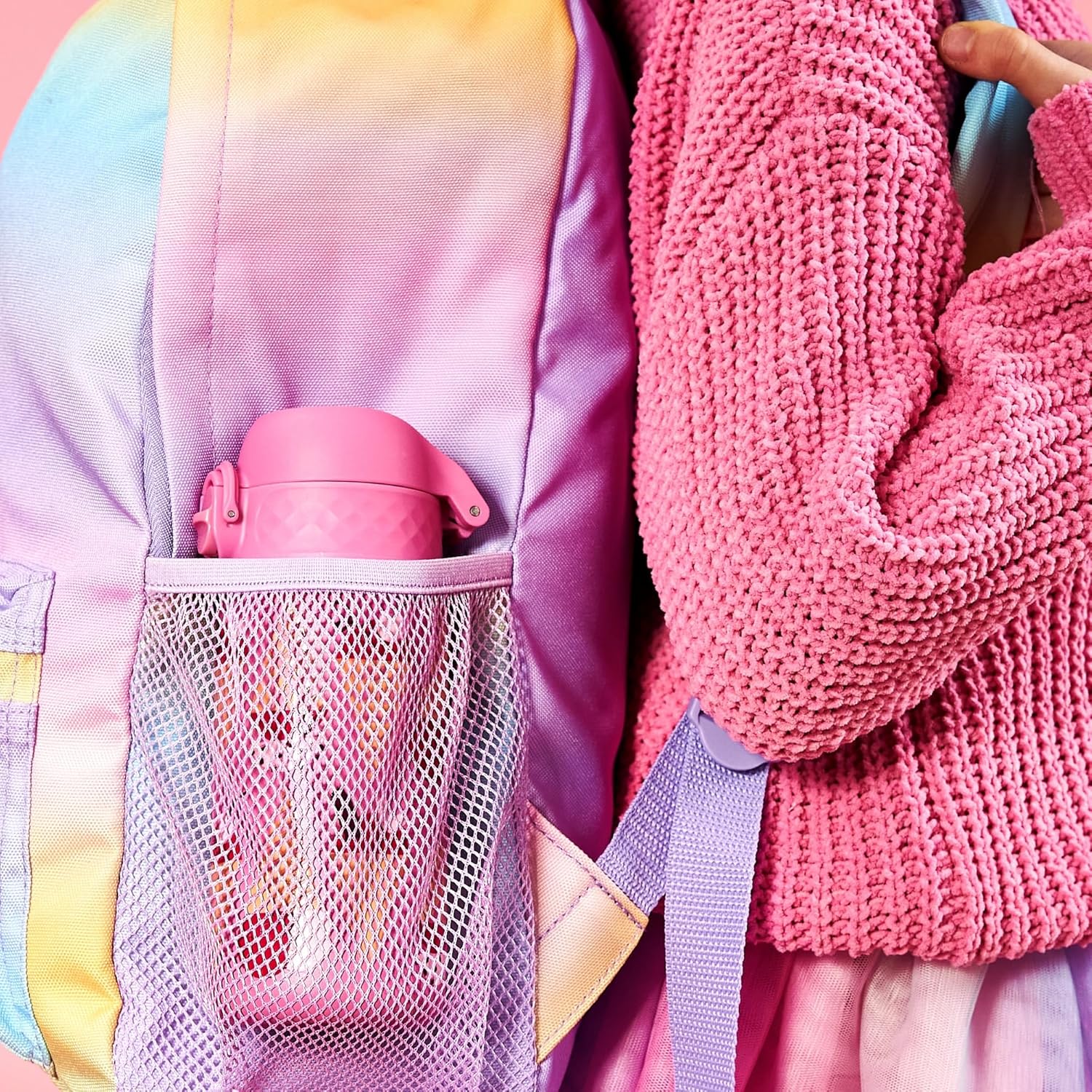 Ion8 Kids Water Bottle, Steel 400 ml/13 oz, Leak Proof, Easy to Open, Secure Lock, Dishwasher Safe, Flip Cover, Carry Handle, Easy Clean, Durable, Scratch Resistant, Raised Print, Ice Creams Design - Image 5